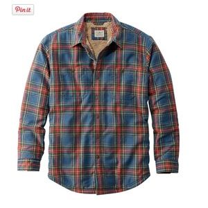 L.L. Bean Sherpa lined flannel shirt jacket XXL